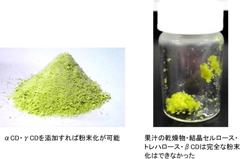 図2. キウイ果汁の粉末化