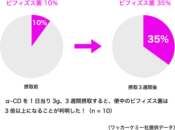 図2. α-CD摂取によるビフィズス菌の増殖効果