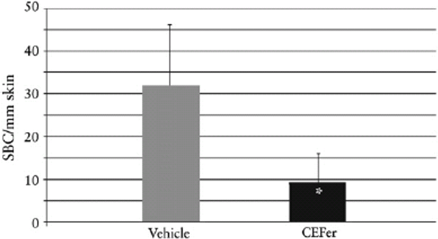 図2. CEFerによる日焼け細胞量の減少