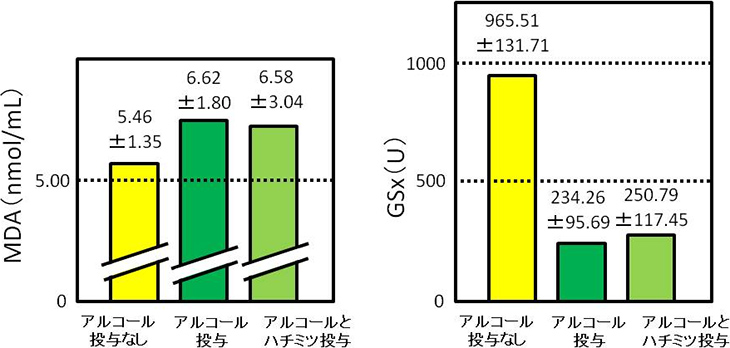 図5. ハチミツの酸化ストレスへの影響