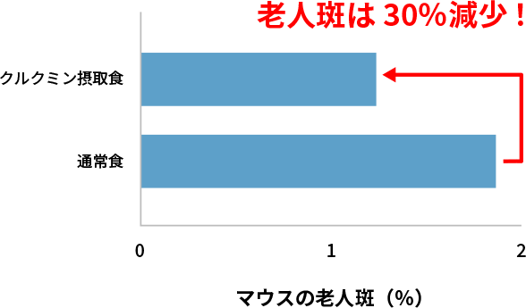 図3. クルクミン摂取による老人斑の減少